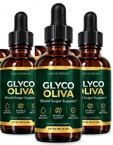 Three bottles of GlycoOliva blood sugar support liquid drops